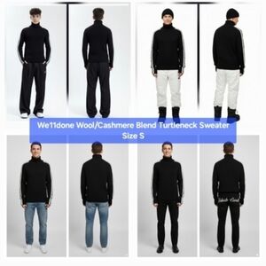 WE11DONE Wool/Cashmere Blend Turtleneck Sweater Size S